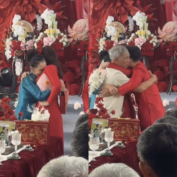 &Ocirc;ng b&agrave; nội trao qu&agrave; cho ch&aacute;u g&aacute;i ng&agrave;y cưới