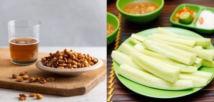 Sự kết hợp ho&agrave;n hảo giữa lạc rang v&agrave; dưa chuột chẻ trong văn h&oacute;a ăn uống Việt Nam