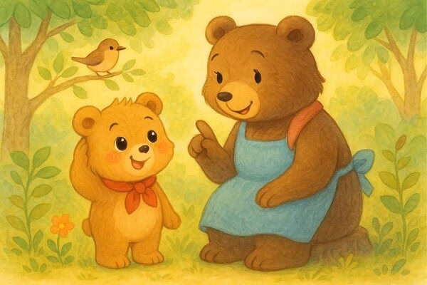 Gấu con v&agrave; những người bạn trong khu rừng xanh