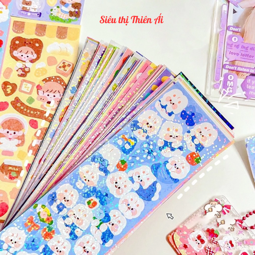 Làm thế nào để sử dụng sticker lấp lánh kích thước to để trang trí sổ tay và điện thoại mà không bị lỗi mốt?