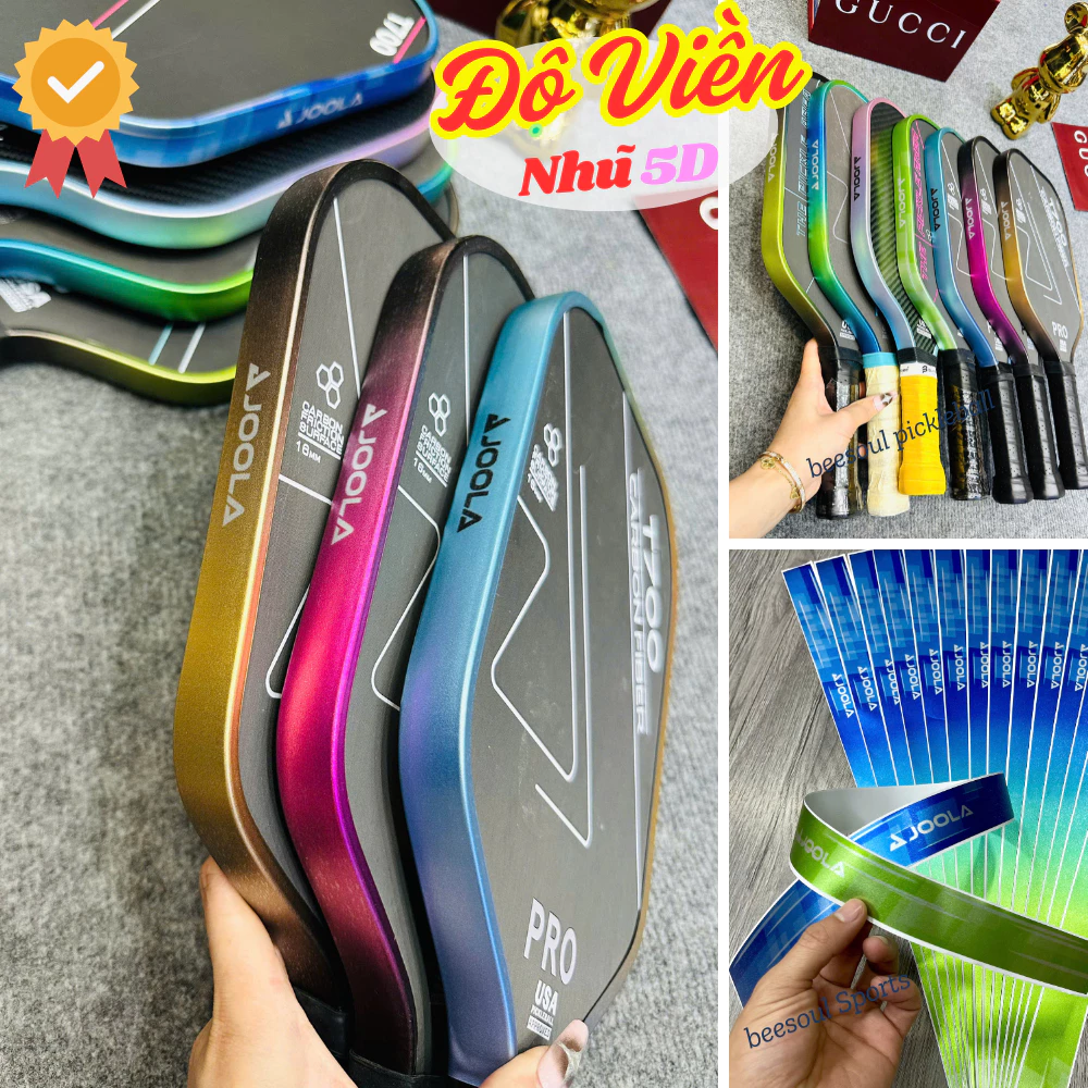 Làm thế nào để dán viền vợt pickleball Joola Nhũ 5D phản quang lấp lánh mà không bị bong tróc sau vài lần sử dụng?