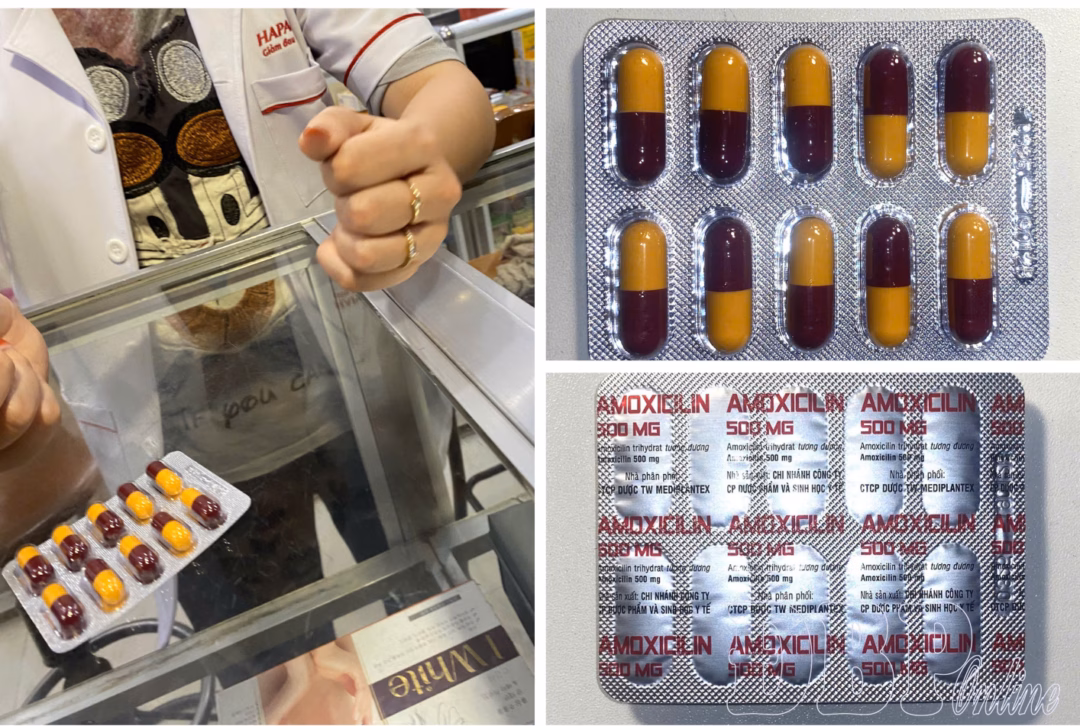 Tại một nhà thuốc gần chợ Trung tâm 1, phường Điện Biên Phủ, thuốc kê đơn AMOXICILLIN 500mg cũng được nhân viên bán cho khách hàng mà không hỏi đơn thuốc của bác sĩ.