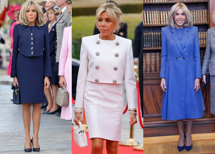 Đệ nhất phu nhân Pháp Brigitte Macron và phong cách thời trang tinh tế Các tạp chí thời trang quốc tế đều công nhận bà Brigitte Macron gắn liền với phong cách thanh lịch. Bà là khách hàng quen thuộc của LVMH - tập đoàn hàng xa xỉ hàng đầu nước Pháp - Ảnh: WWD