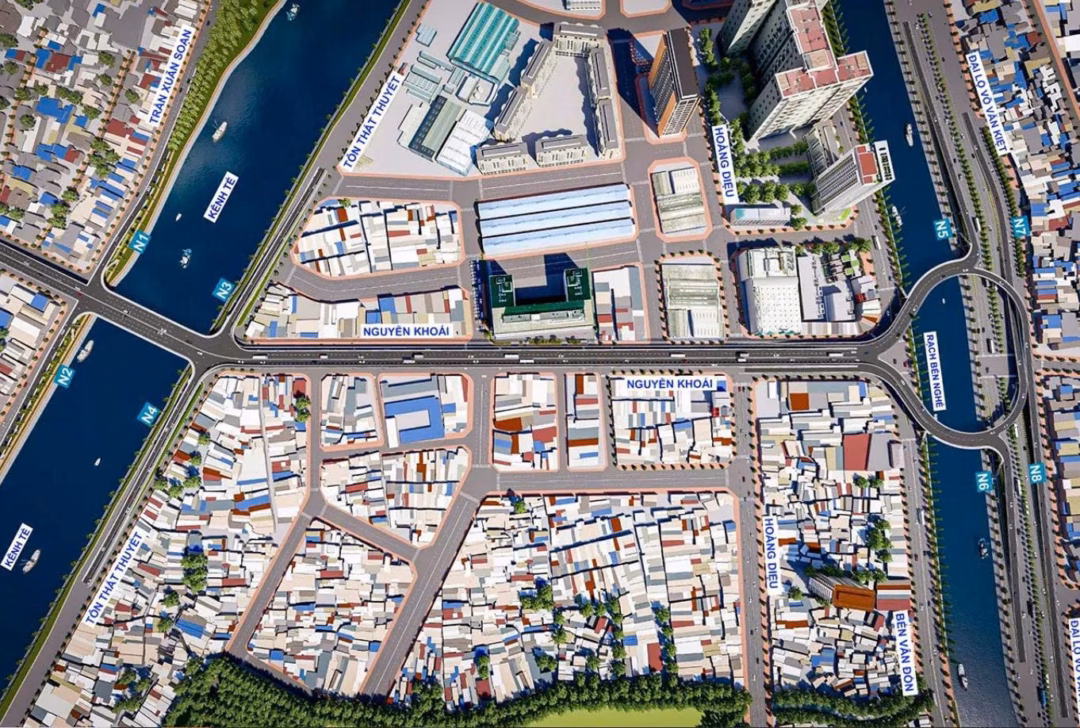 Phối cảnh cầu đường Nguyễn Khoái Phối cảnh cầu đường Nguyễn Khoái