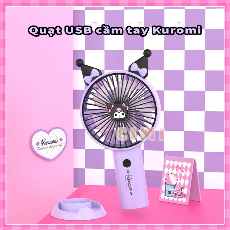 Lỡ Tay Mua Quạt Cầm Tay Kuromi Sanrio Rồi, Sao Nó Lại Có Giá Đỡ Điện Thoại Siêu Thông Minh?