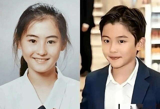 Con trai út của Trương Bá Chi gây sốt với nhan sắc lai Con trai Trương Bá Chi được nhận xét có đường nét của mẹ thời nhỏ. Ảnh: Weibo