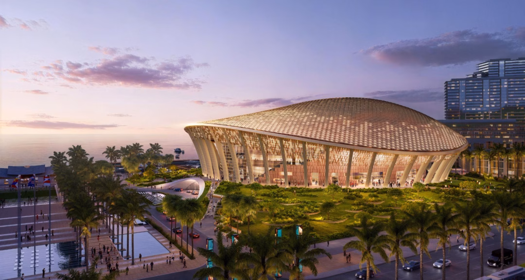 Nh&agrave; biểu diễn đa năng với phần m&aacute;i lấy cảm hứng từ vảy rồng c&ugrave;ng 50 cột trụ