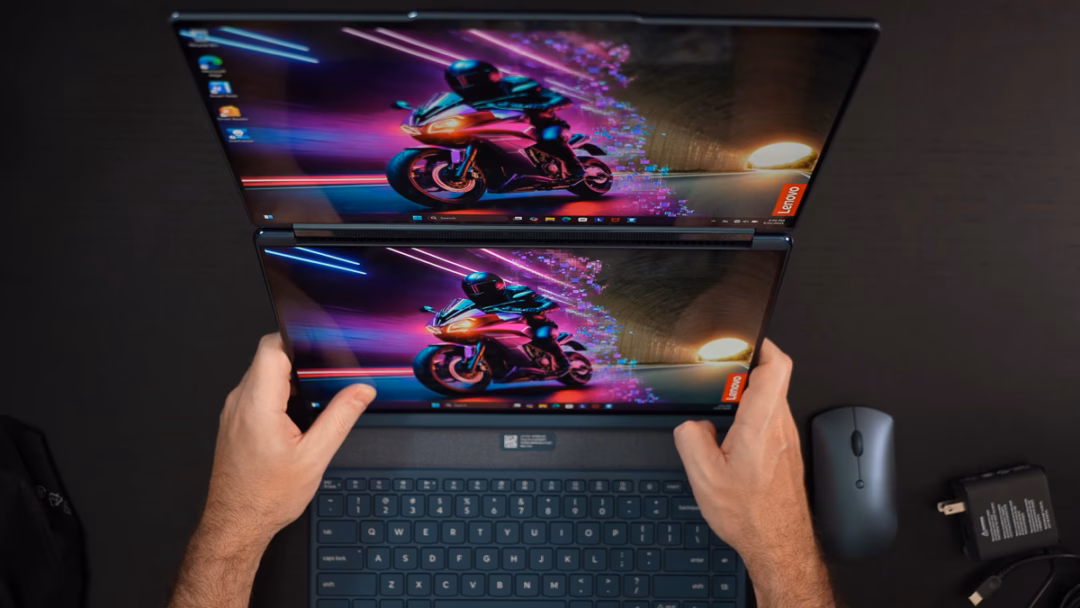 Lenovo Yoga Book 9i Gen 10 – Ultrabook hai màn hình OLED tuyệt đẹp nhưng thời lượng pin hạn chế Lenovo Yoga Book 9i Gen 10 cực kỳ phù hợp cho những bạn trẻ học tập và làm việc trong các ngành nghề sáng tạo