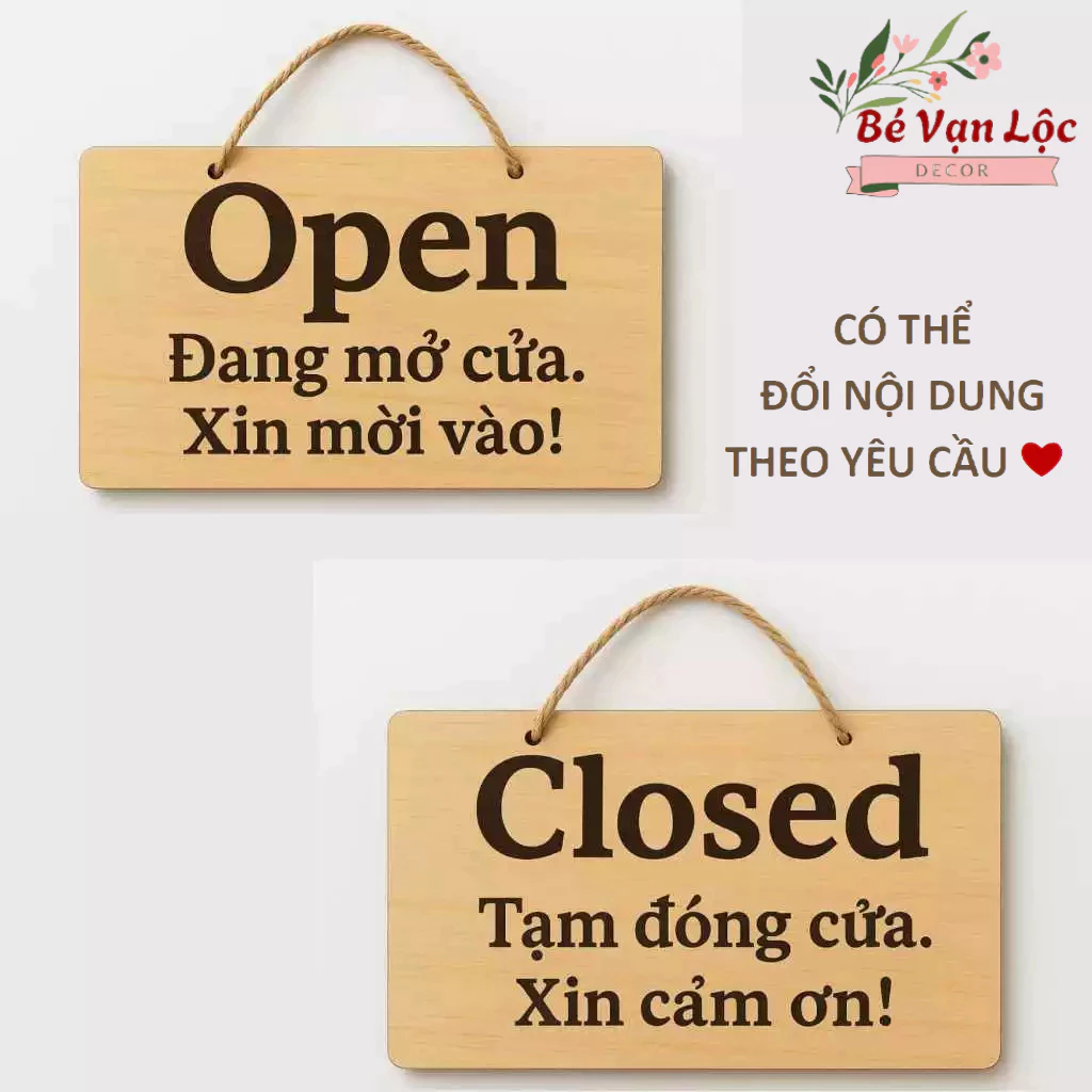 Làm thế nào để chọn bảng gỗ song ngữ Open Close phù hợp với không gian cửa hàng của bạn?
