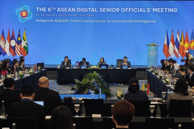 Phiên họp chuẩn bị ADGSOM 6 Phiên họp nhóm công tác chuẩn bị cho Hội nghị Quan chức Cấp cao Số ASEAN (ADGSOM) lần thứ 6, sáng 12/1. Ảnh: Trọng Đạt