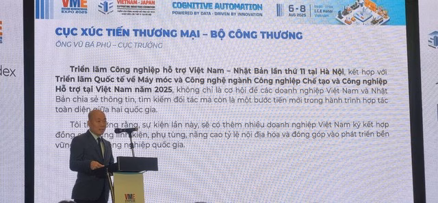 Ông Vũ Bá Phú - Cục trưởng Cục Xúc tiến thương mại phát biểu tại chương trình. Ông Vũ Bá Phú - Cục trưởng Cục Xúc tiến thương mại phát biểu tại chương trình.