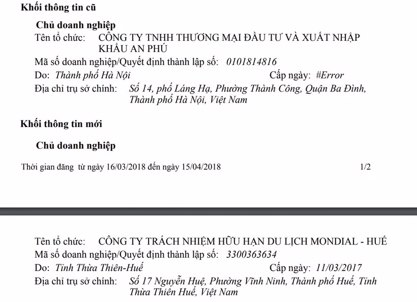 Chủ sở hữu của New Town chuyển từ một cổ đông lớn của SeABank sang Mondial - Huế do BRG là cổ đông lớn.