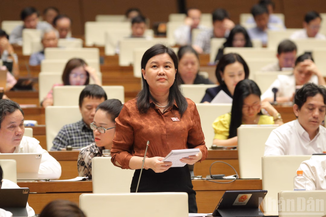 Đại biểu Nguyễn Phương Thủy (Hà Nội) phát biểu.