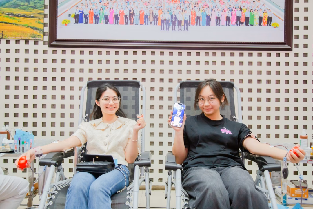 Đặng Mai Anh tự tin trong lần hiến máu thứ 7.