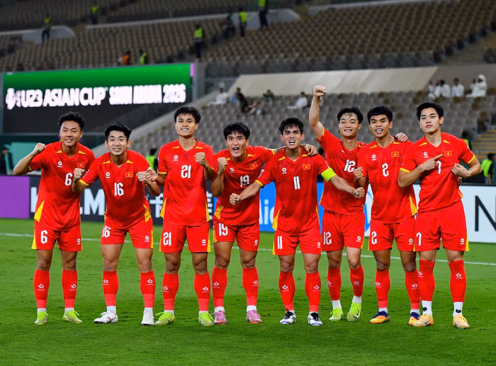 U23 Việt Nam ăn mừng b&agrave;n thắng