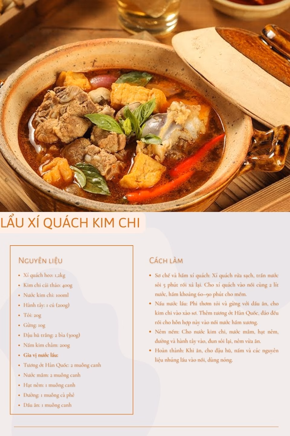 M&oacute;n lẩu x&iacute; quay kim chi đ&atilde; ho&agrave;n thiện