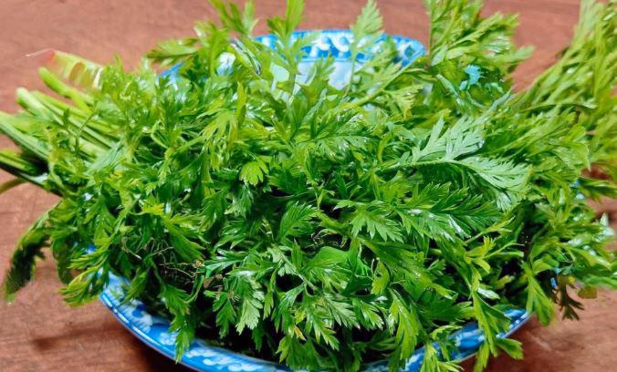 Chuẩn bị nguyên liệu Nguyên liệu cho lá cà rốt hấp
