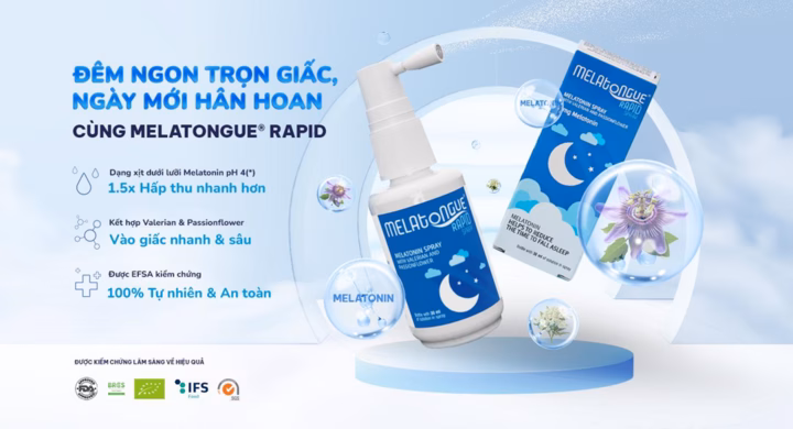 Melatongue® Rapid hỗ trợ giấc ngủ hiệu quả.