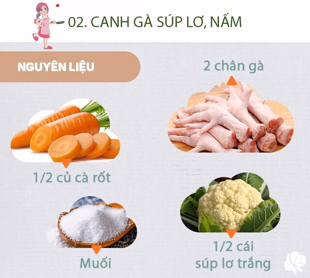 Canh g&agrave; hầm s&uacute;p lơ, c&agrave; rốt, nấm &ndash; m&oacute;n ăn nhẹ nh&agrave;ng cho bữa tối