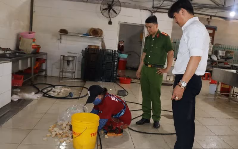 Đoàn kiểm tra tiêu hủy sản phẩm dương tính với hàn the