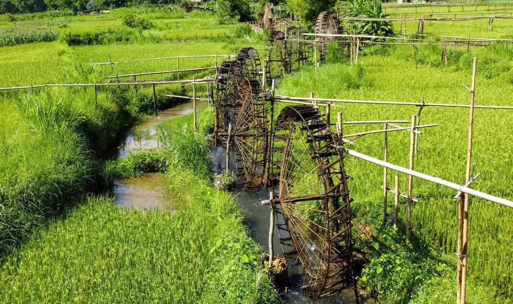 Cận cảnh guồng nước