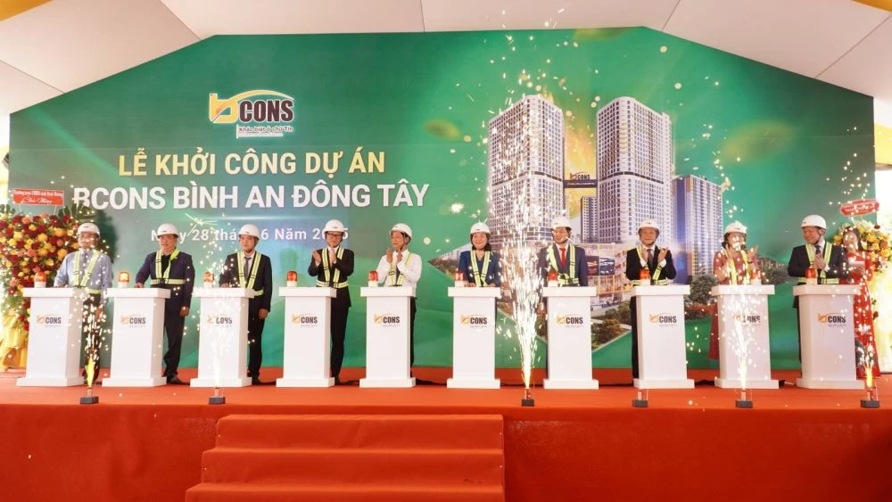 Lễ khởi công dự án Bcons Bình An - Đông Tây Lãnh đạo tỉnh Bình Dương và tập đoàn Bcons khởi công dự án
