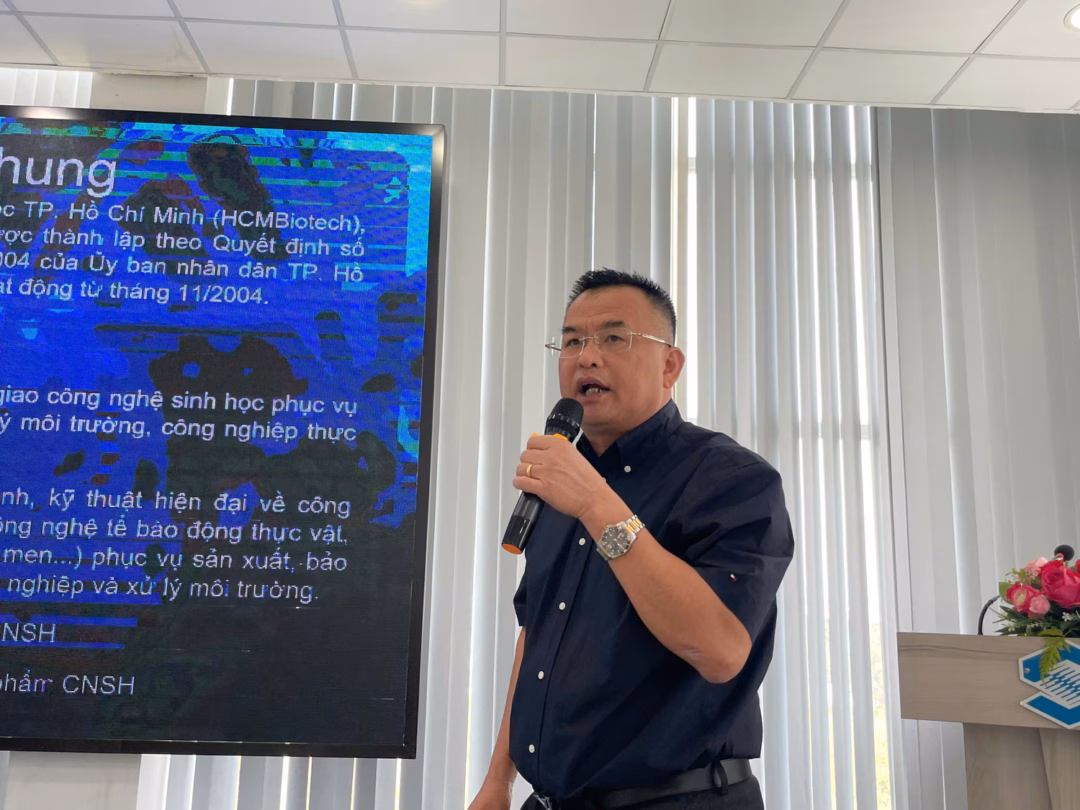 TS Nguyễn Hải An, Giám đốc Trung tâm Công nghệ sinh học TPHCM chia sẻ tại hội thảo. TS Nguyễn Hải An, Giám đốc Trung tâm Công nghệ sinh học TPHCM chia sẻ tại hội thảo.