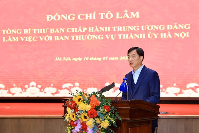 Tổng Bí thư Tô Lâm và Bí thư Thành ủy Hà Nội Nguyễn Duy Ngọc Tổng Bí thư Tô Lâm và Bí thư Thành ủy Hà Nội Nguyễn Duy Ngọc trong buổi làm việc