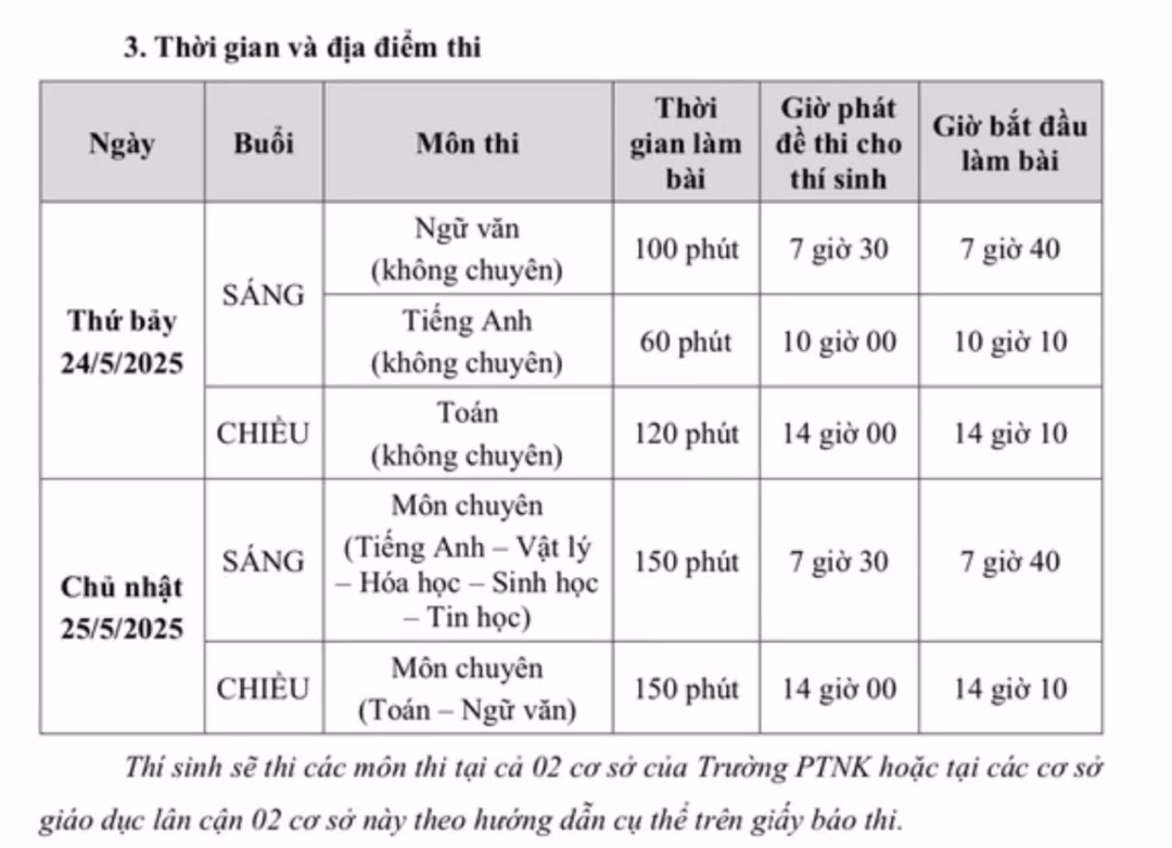 Ảnh lịch thi và thời gian từng môn Ảnh lịch thi và thời gian từng môn