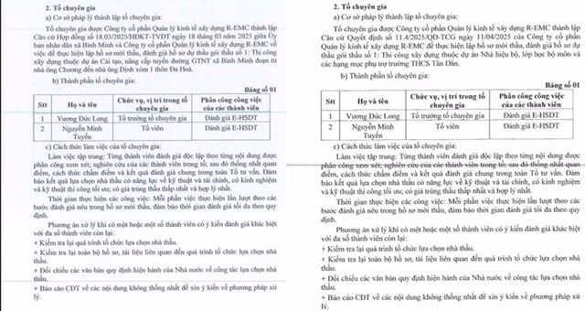 Cùng một tổ chuyên gia chấm thầu của cả 5 dự án