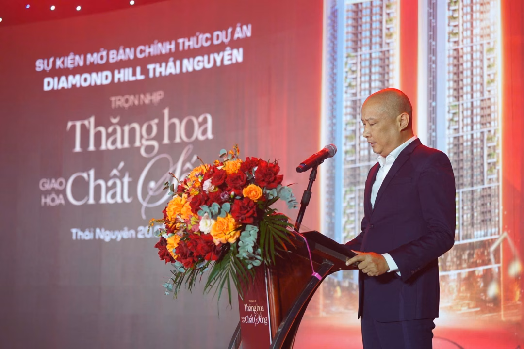 BV Land mở bán dự án Diamond Hill Thái Nguyên, thu hút hàng trăm khách hàng Ông Lý Tuấn Anh - Tổng Giám đốc BV Land phát biểu tại sự kiện.