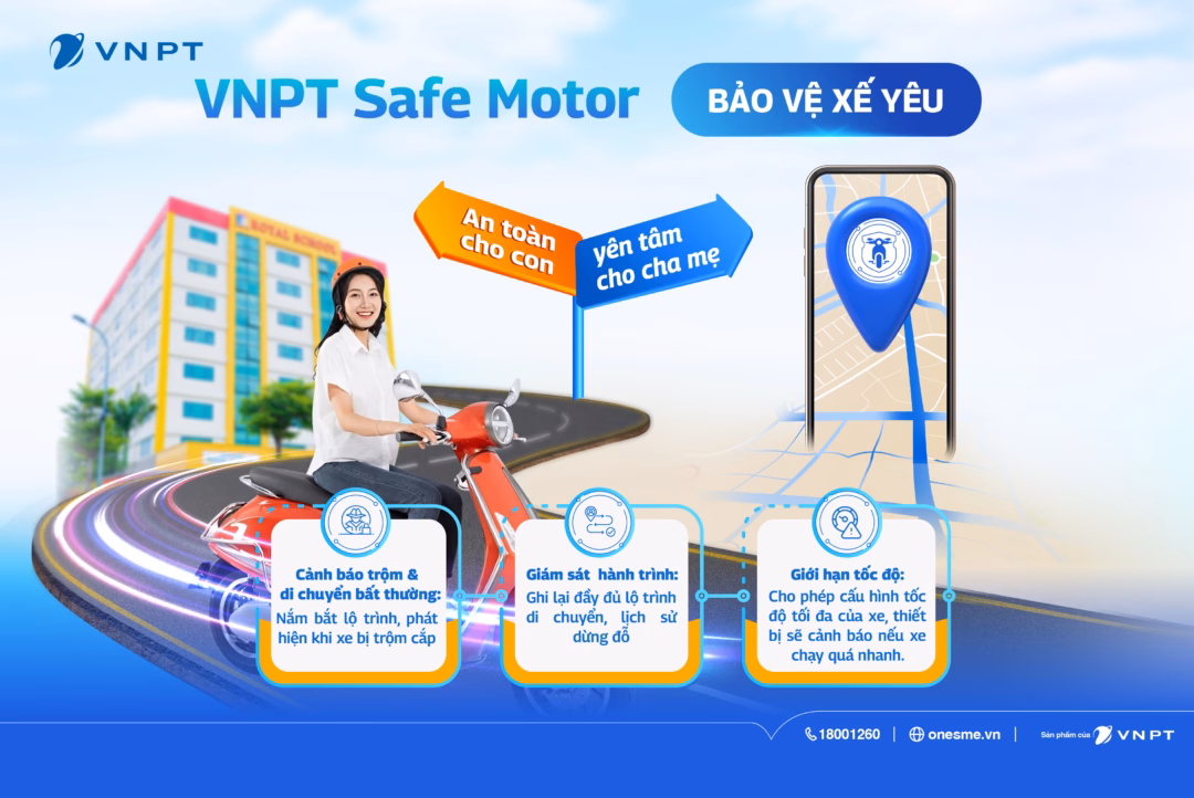 Người dùng có thể dễ dàng bảo vệ xe bằng VNPT Safe Motor qua ứng dụng trên điện thoại