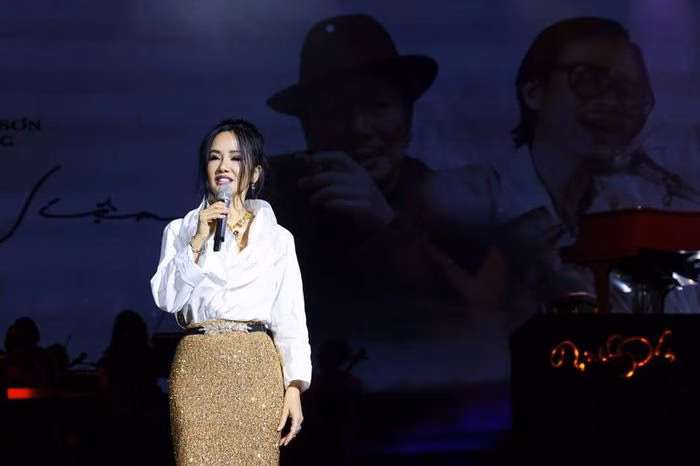 Hồng Nhung ca h&aacute;t trong đ&ecirc;m Ho&agrave;i niệm