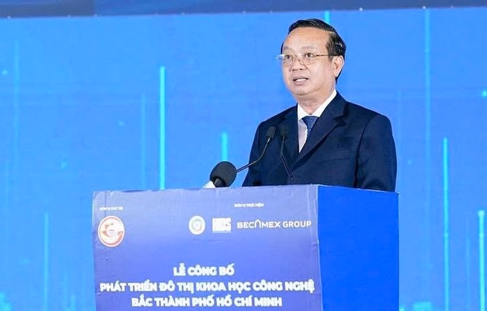 Ph&oacute; Chủ tịch B&ugrave;i Minh Thạnh ph&aacute;t biểu tại lễ c&ocirc;ng bố