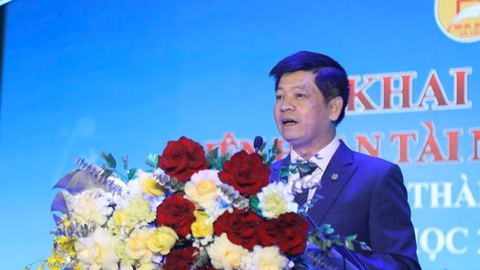 Ph&oacute; Gi&aacute;m đốc Phạm Quốc Toản ph&aacute;t biểu tại Li&ecirc;n hoan