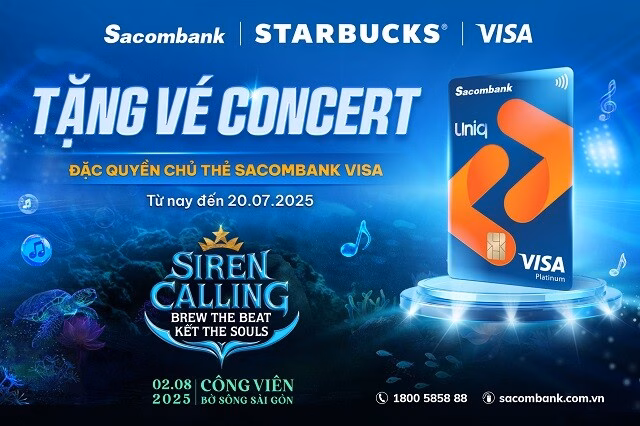 Sacombank và Visa tổ chức sự kiện Siren Calling: Tặng vé âm nhạc cho 2.000 khách hàng ở TP.HCM