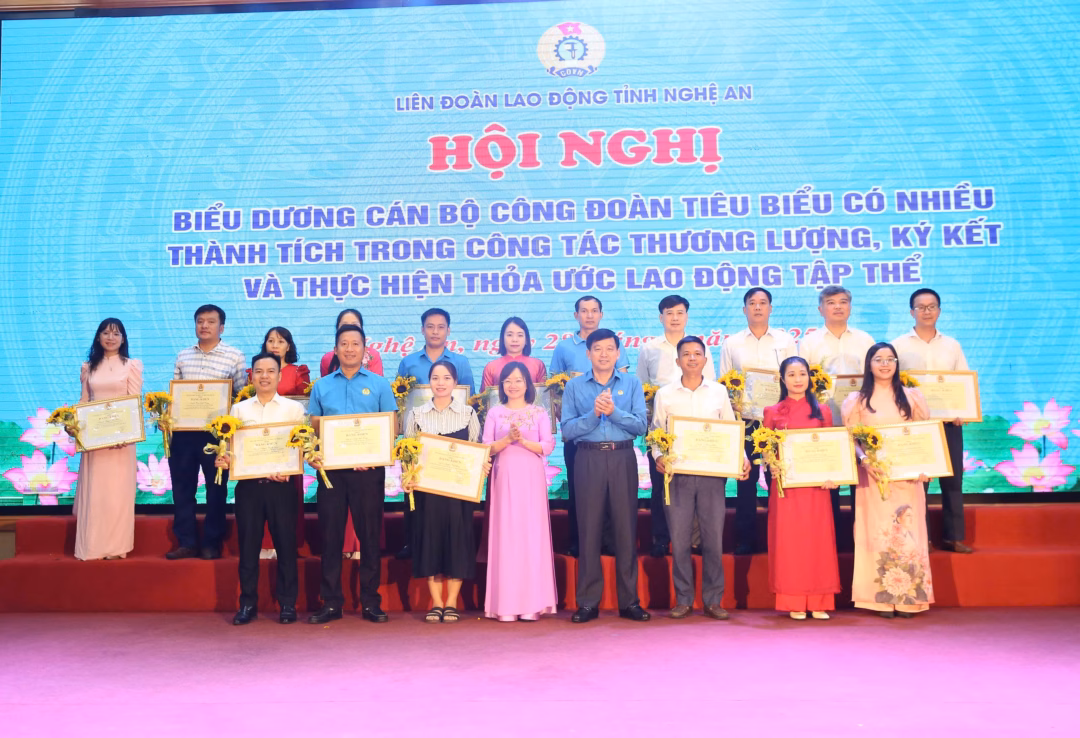 Cán bộ công đoàn tiêu biểu trong thương lượng, ký kết và thực hiện thỏa ước lao động tập thể được LĐLĐ tỉnh biểu dương