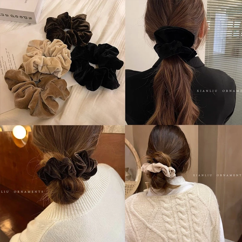 Mua dây buộc tóc nhung về mới biết, hóa ra mùa đông nên dùng loại này!