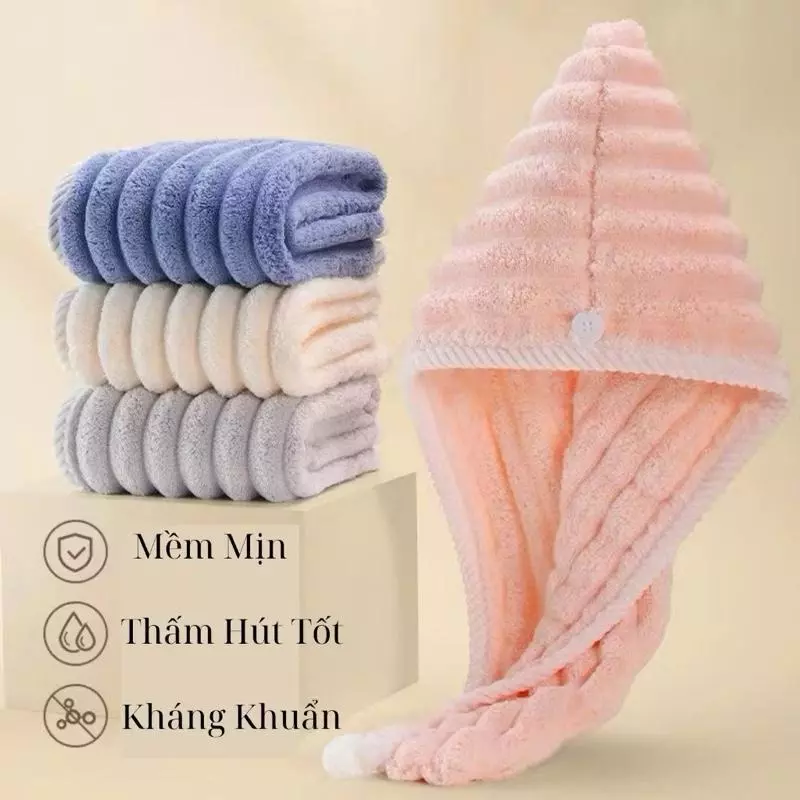 Mũ quấn tóc lông dệt sóng có thực sự giúp tóc khô nhanh hơn và giảm hư tổn?