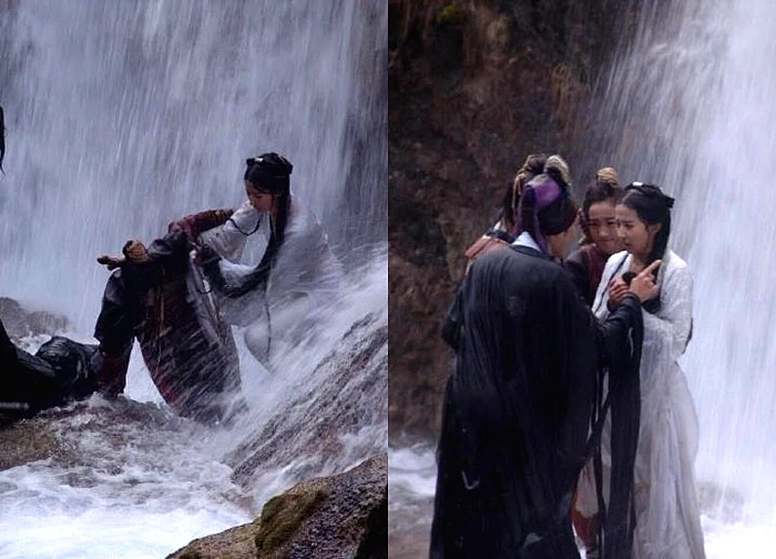 Huỳnh Hiểu Minh cứu Lưu Diệc Phi khỏi thác nước nguy hiểm