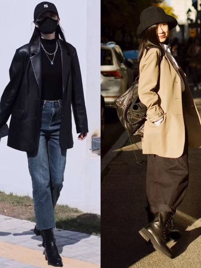 Quần ống đứng cạp cao phối bốt g&oacute;t vu&ocirc;ng, tạo d&aacute;ng thon gọn m&ugrave;a đ&ocirc;ng