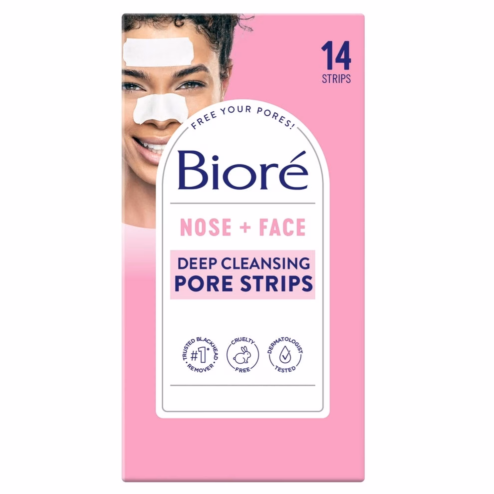 Mỹ phẩm đình đám: Bí quyết trị mụn, lão hóa và chăm sóc da hiệu quả Biore Nose + Face Deep Cleansing Pore Strips, 14 count. Features deep cleaning and cruelty-free claims