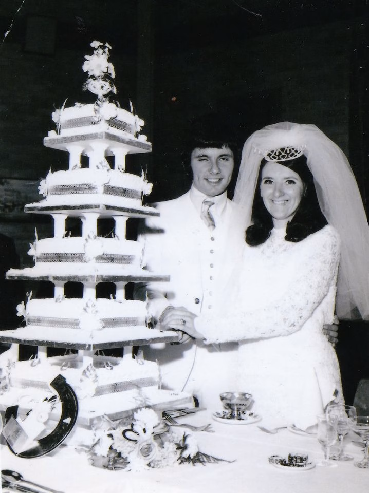 Des and Brenda on their wedding day