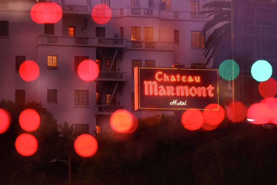 A general view of the exterior of Chateau Marmont on Dec. 11, 2024, in Los Angeles.