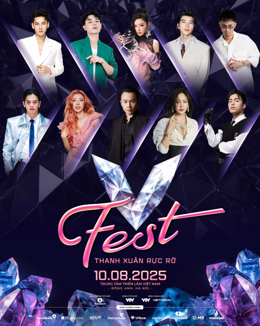 V Fest – Thanh xuân rực rỡ: Đại nhạc hội hoành tráng với lineup nghệ sĩ trẻ hấp dẫn