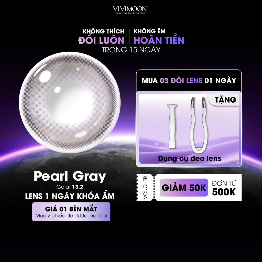 Mẹo Dùng Kính Áp Tròng 1 Ngày An Toàn: Tôi Đã Tránh Những Sai Lầm Nào Khi Thử VIVIMOON LENS Pearl Gray