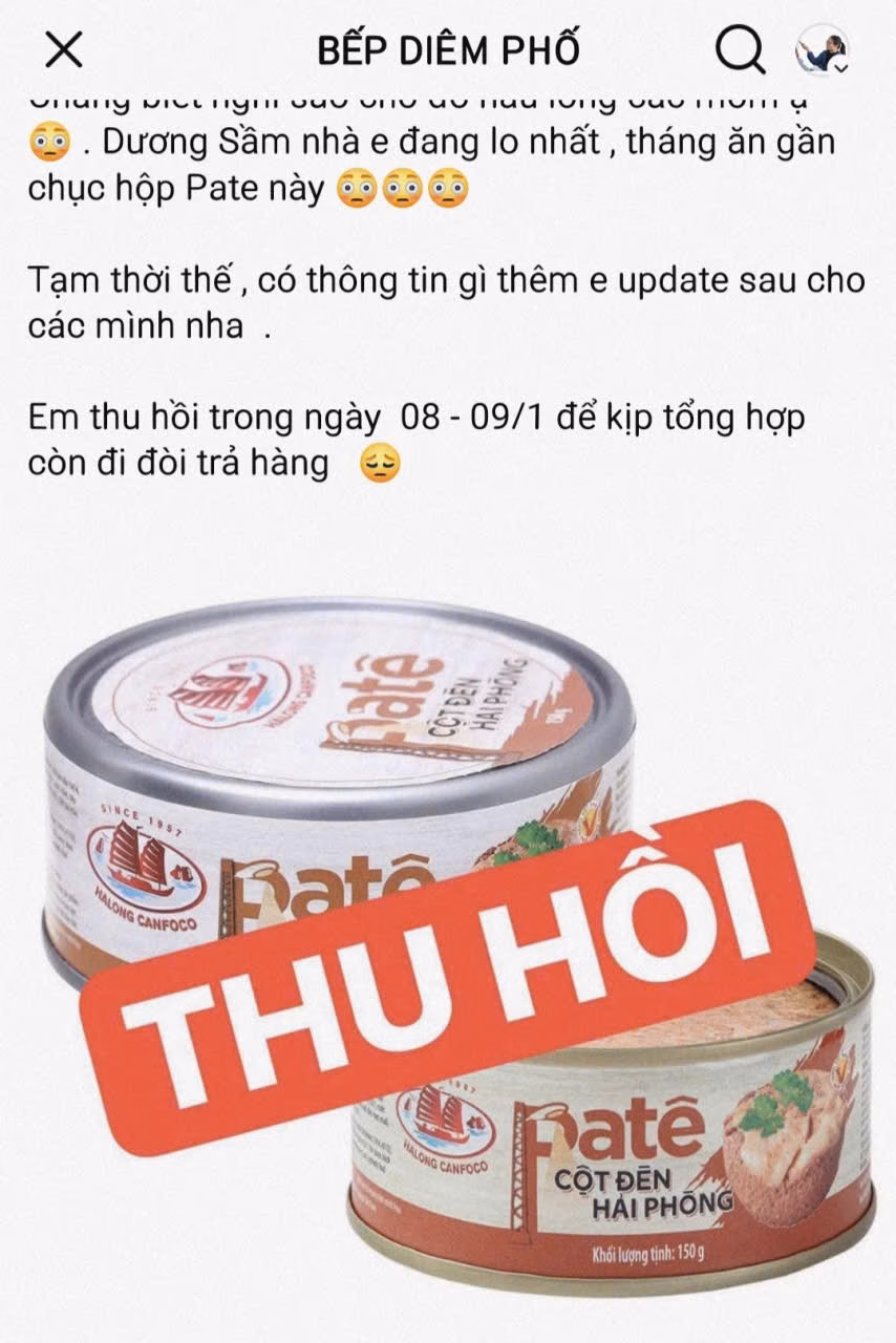 Thu hồi đồ hộp Hạ Long - ảnh 2 Thu hồi đồ hộp Hạ Long - ảnh 2: Nhân viên Bếp Diêm Phố kiểm tra hàng