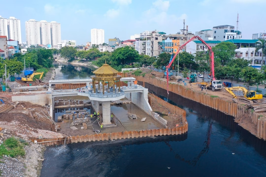 Hà Nội xây đập dâng đầu tiên trên sông Tô Lịch để hồi sinh dòng sông