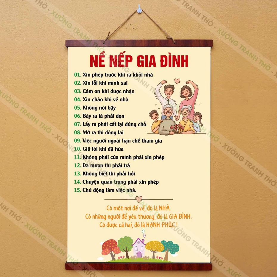 Làm thế nào để treo tranh chữ lên tường mà không làm hỏng sơn hay giấy dán tường?