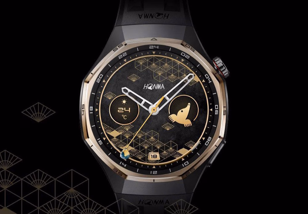 Honma x Huawei Watch GT 6 Pro &ndash; mặt đồng hồ họa tiết l&aacute; th&ocirc;ng